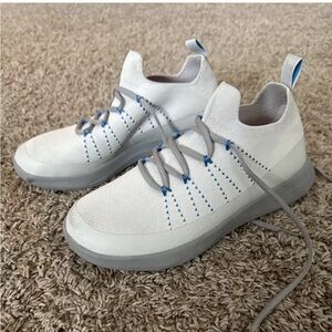 Grundens Gray/Blue Sea Knit Summer Slip On Marine Boat Shoes Mens Sz 9